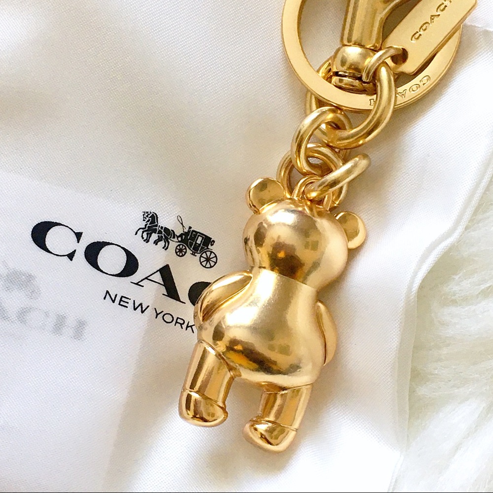 COACH 3D Gold Bear Love Letter Bag Charm - Picture 4 of 7